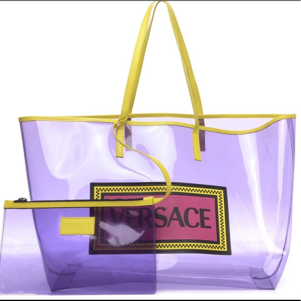 Versace PVC plastic vinyl tote bucket bag Authentic
